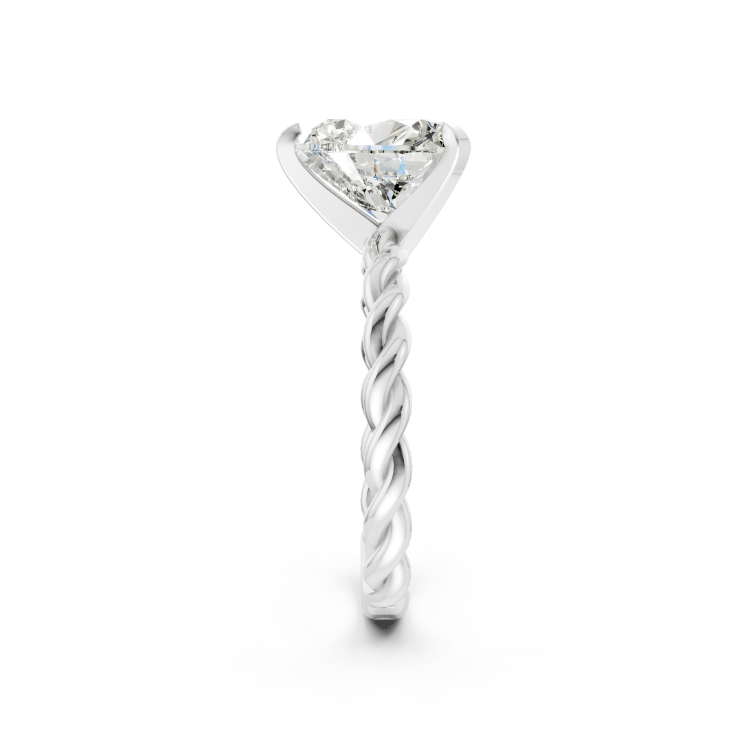 Heart Diamond Twisted Shank Ring