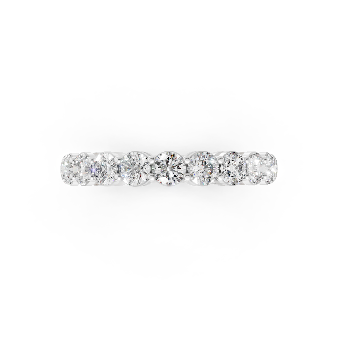 Round Diamond Shared Prong Eternity Band