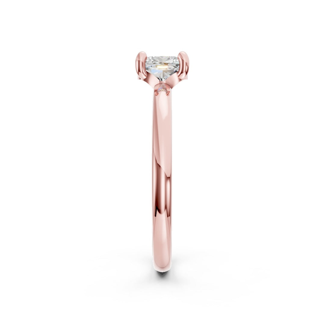 Minimalist Cushion Cut Solitaire Ring with Delicate Band