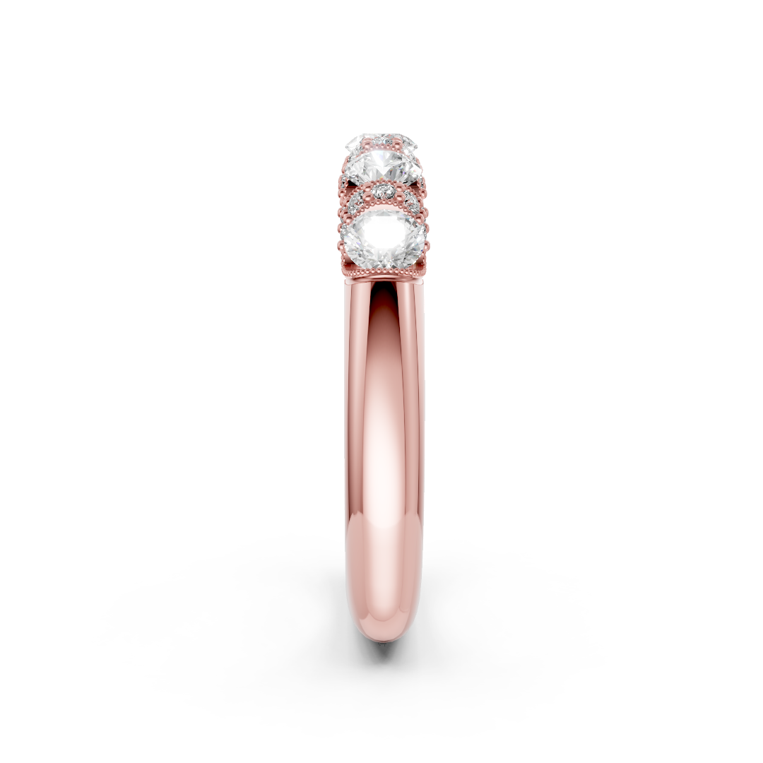 Vintage Round Diamond Anniversary Band