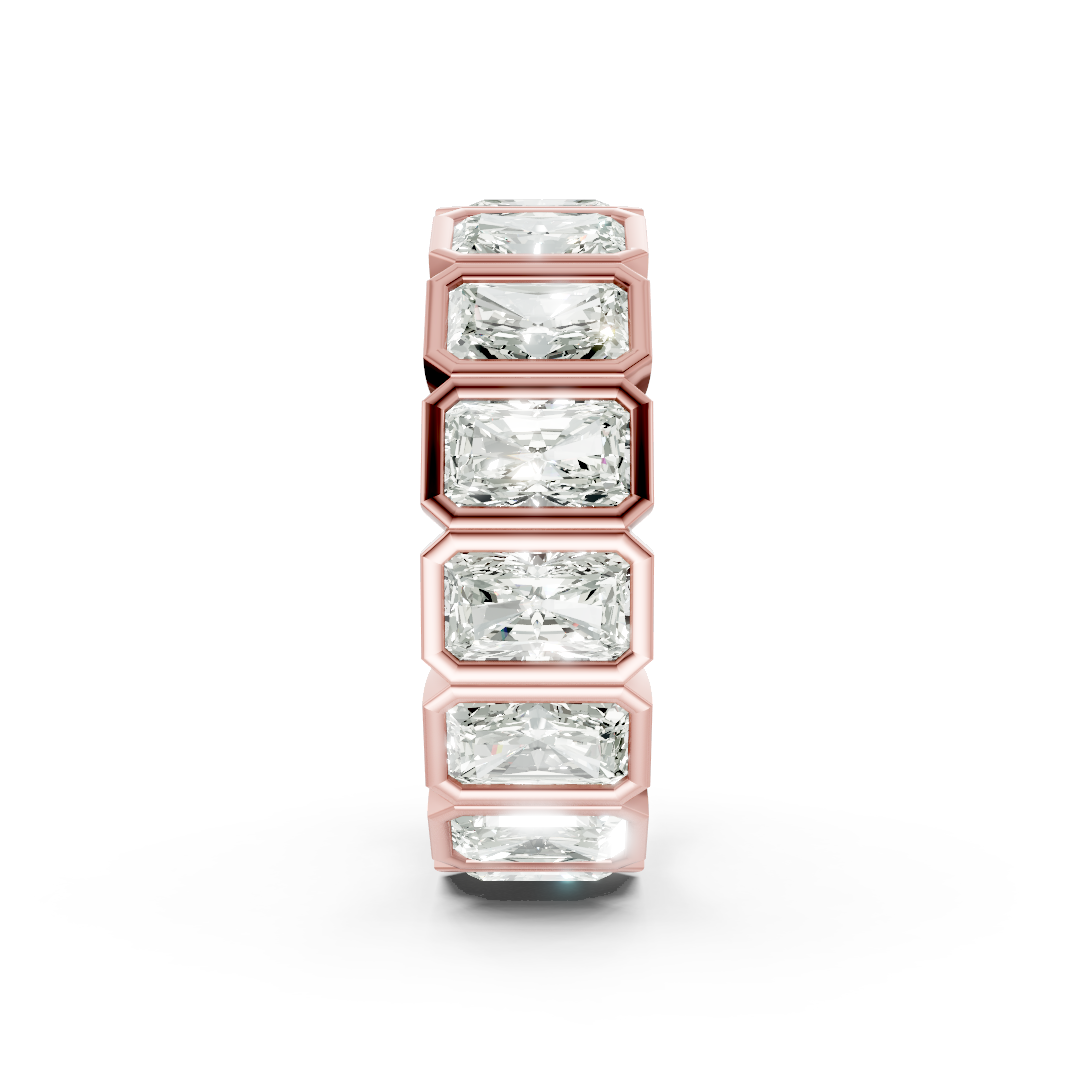 Radiant Diamond Bezel Set Eternity Band