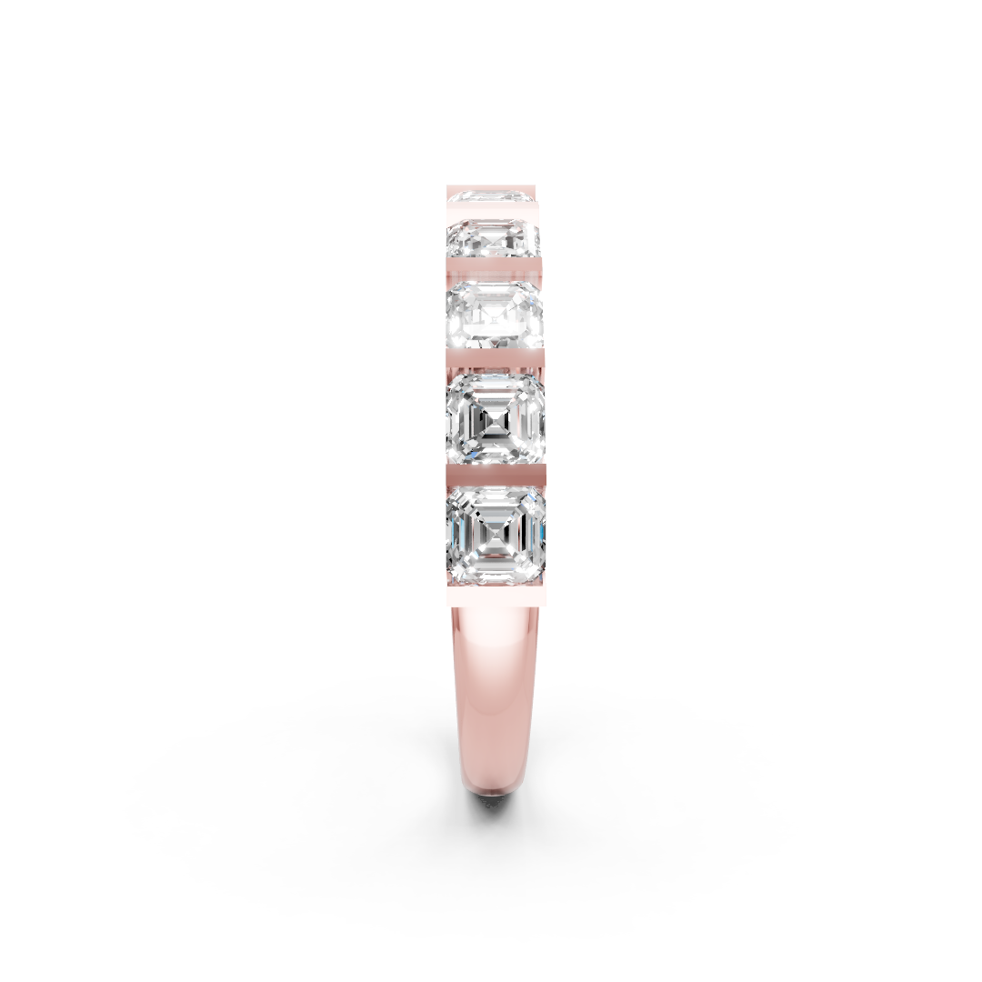 Asscher Diamond Bar Set Half Eternity Band