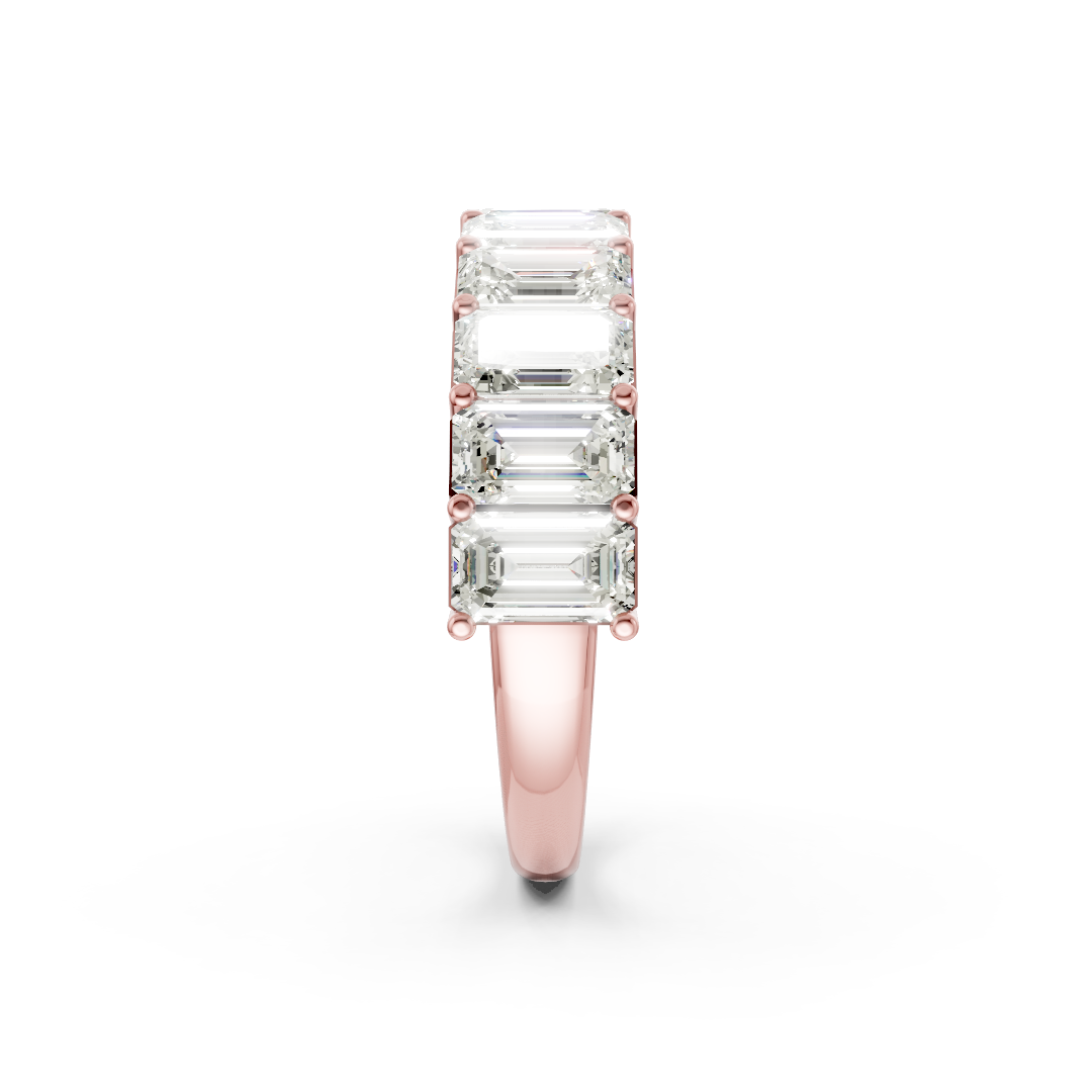 Emerald Diamond Half Eternity Band