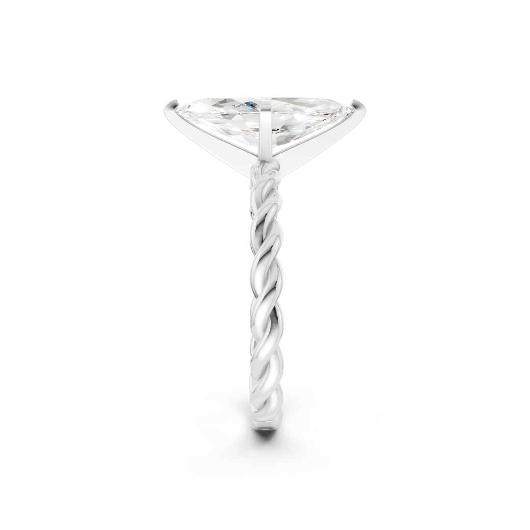 Marquise Diamond Twisted Shank Ring