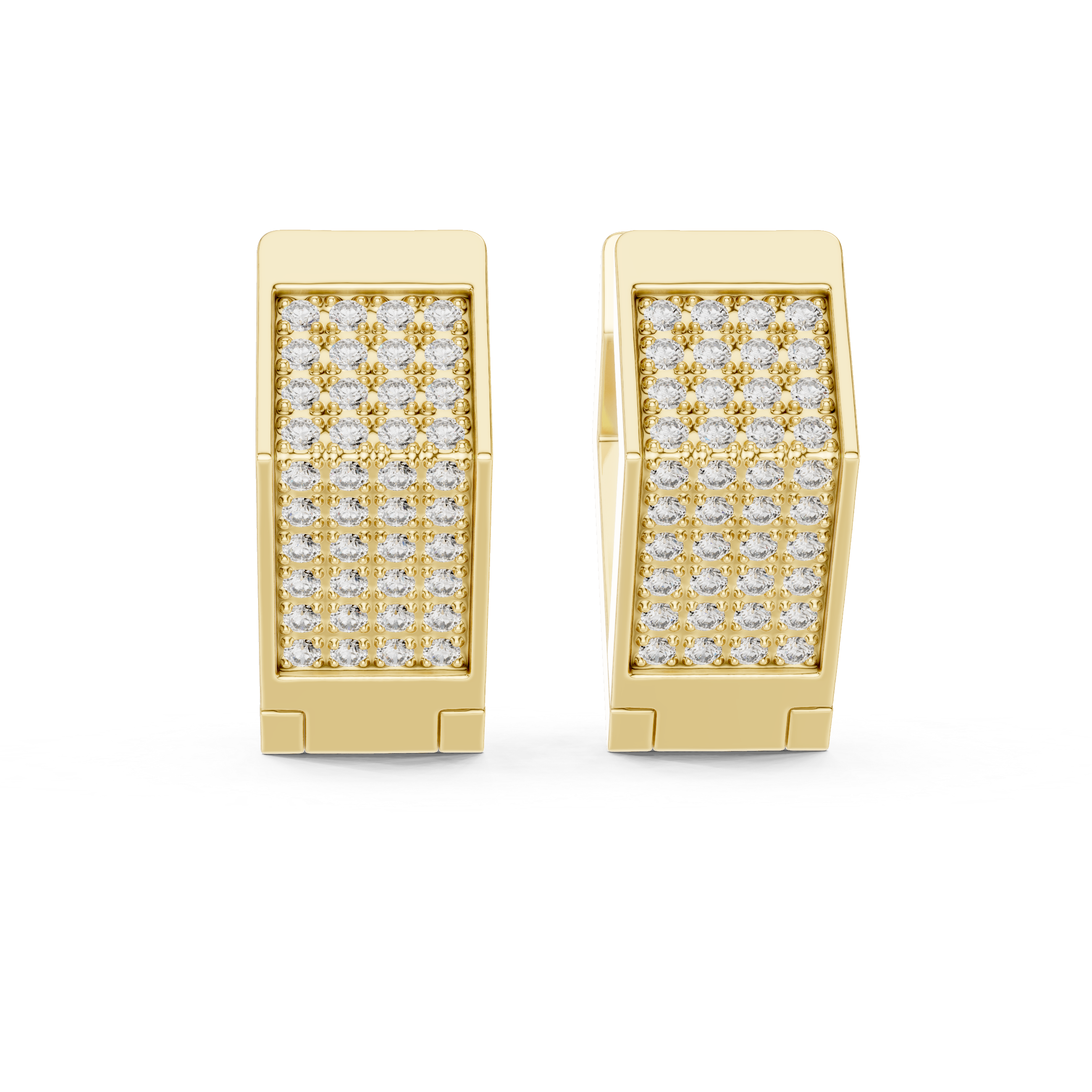 Pave Set Lab Grown Diamond Hoops Earrings