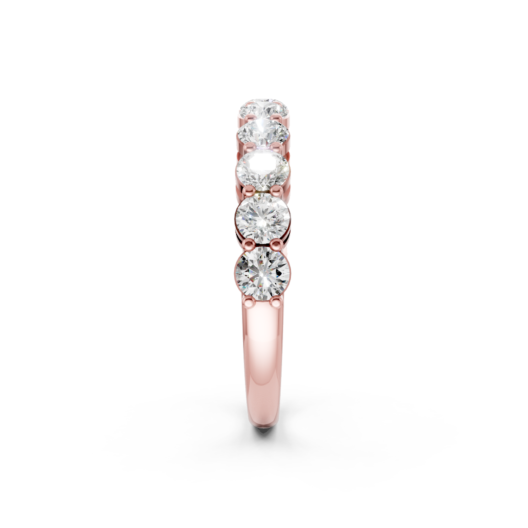 Round Diamond Half Eternity Band