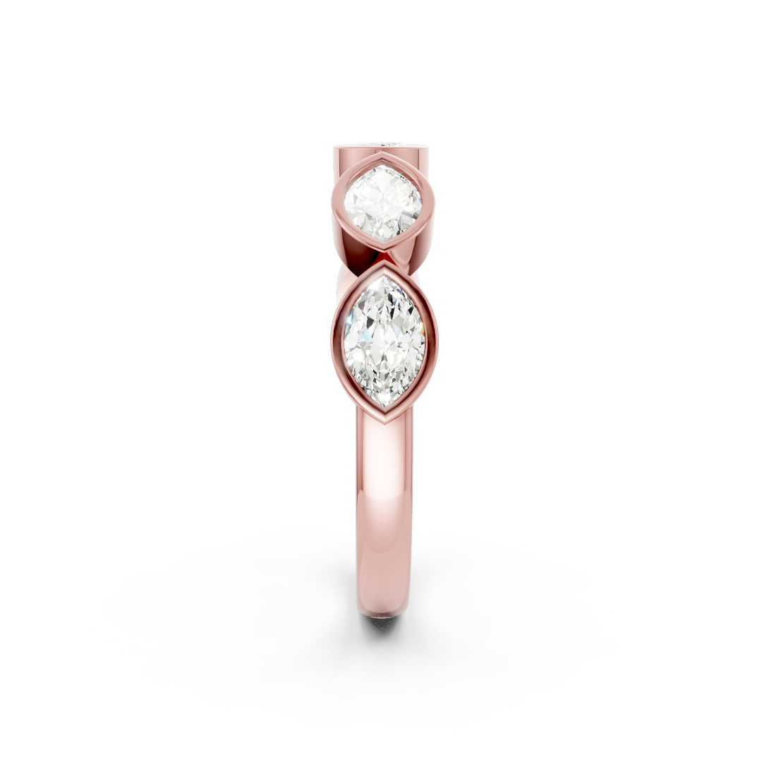 East West Marquise Diamond Bezel Set Band