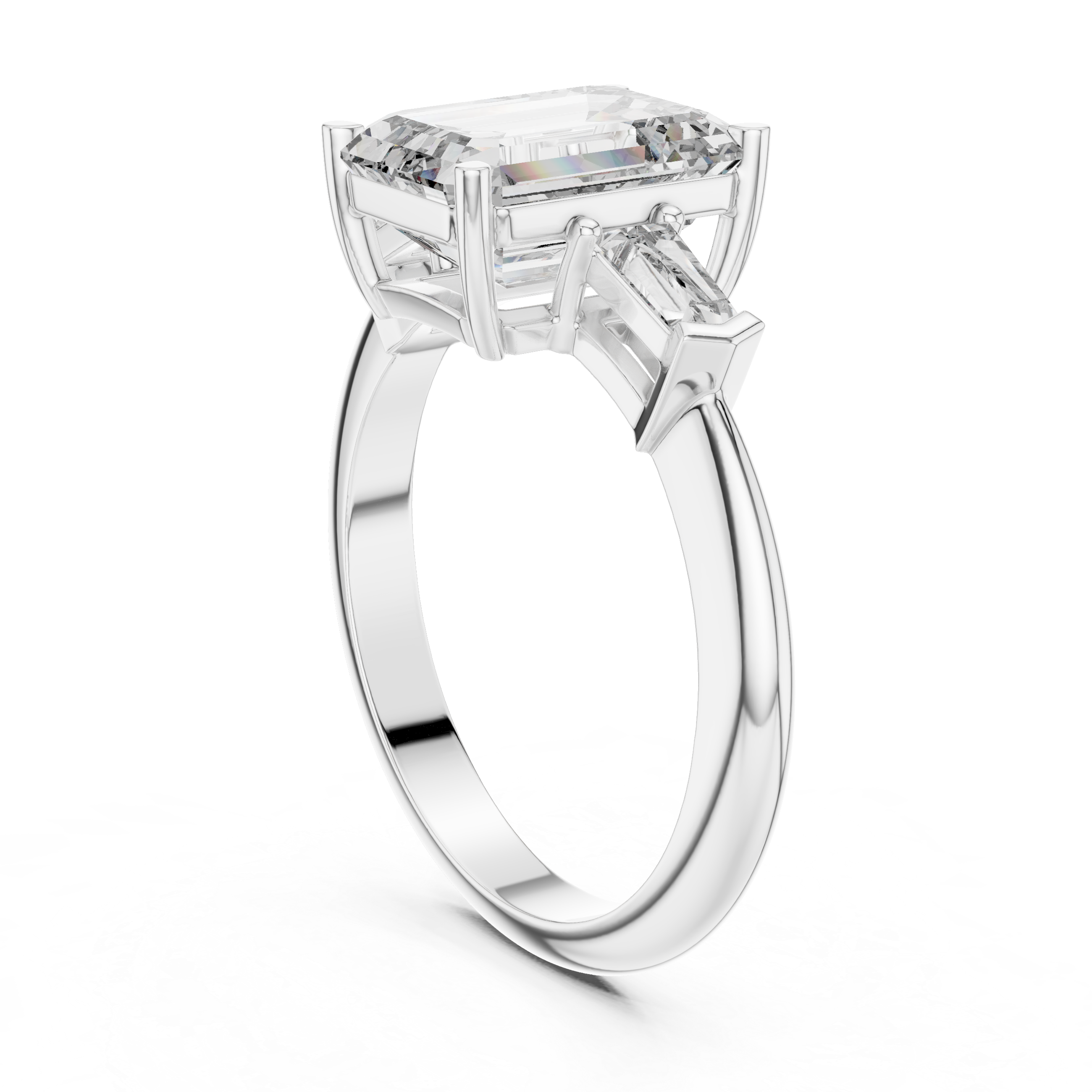 Emerald Diamond Trilogy Ring