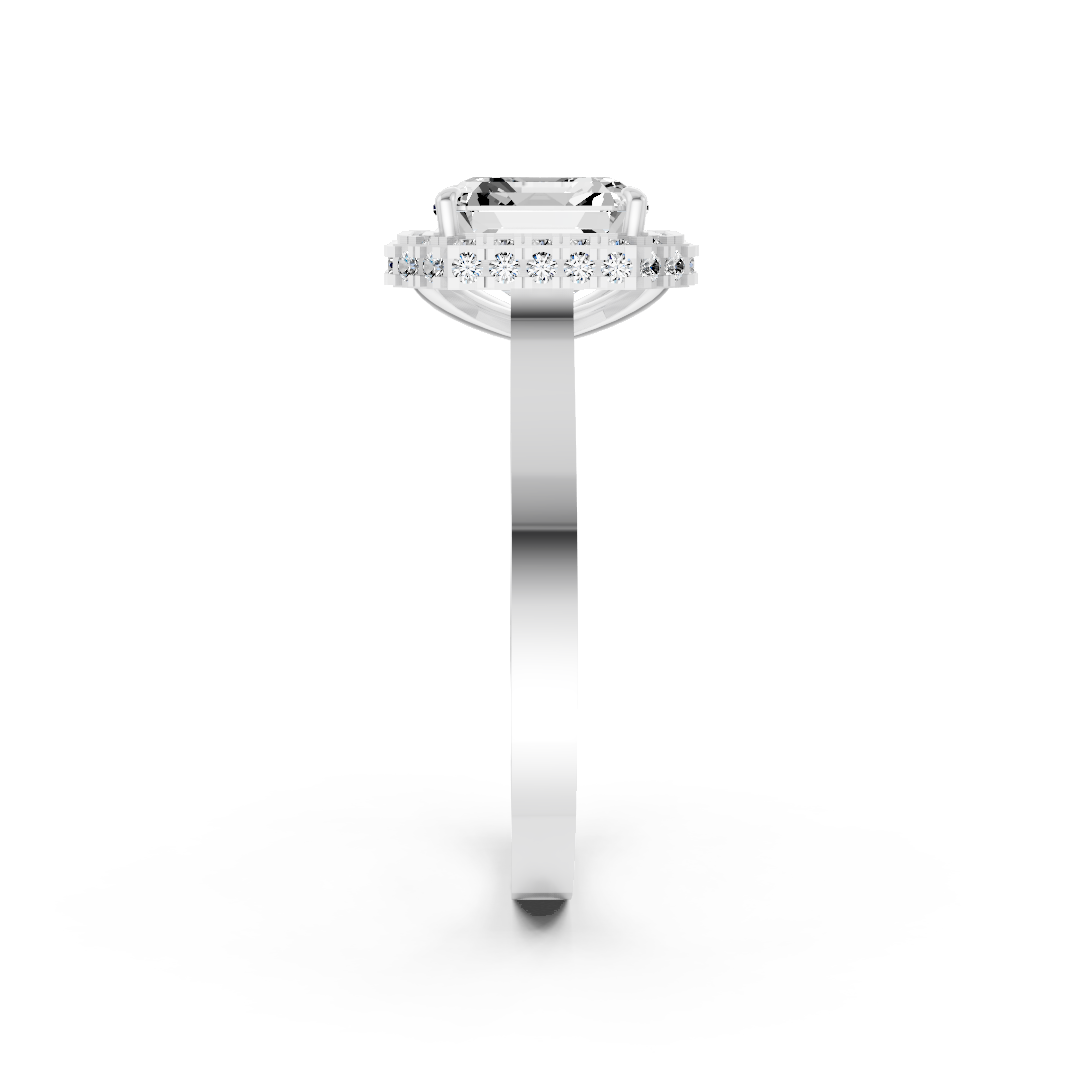 Asscher Diamond Double Halo Ring