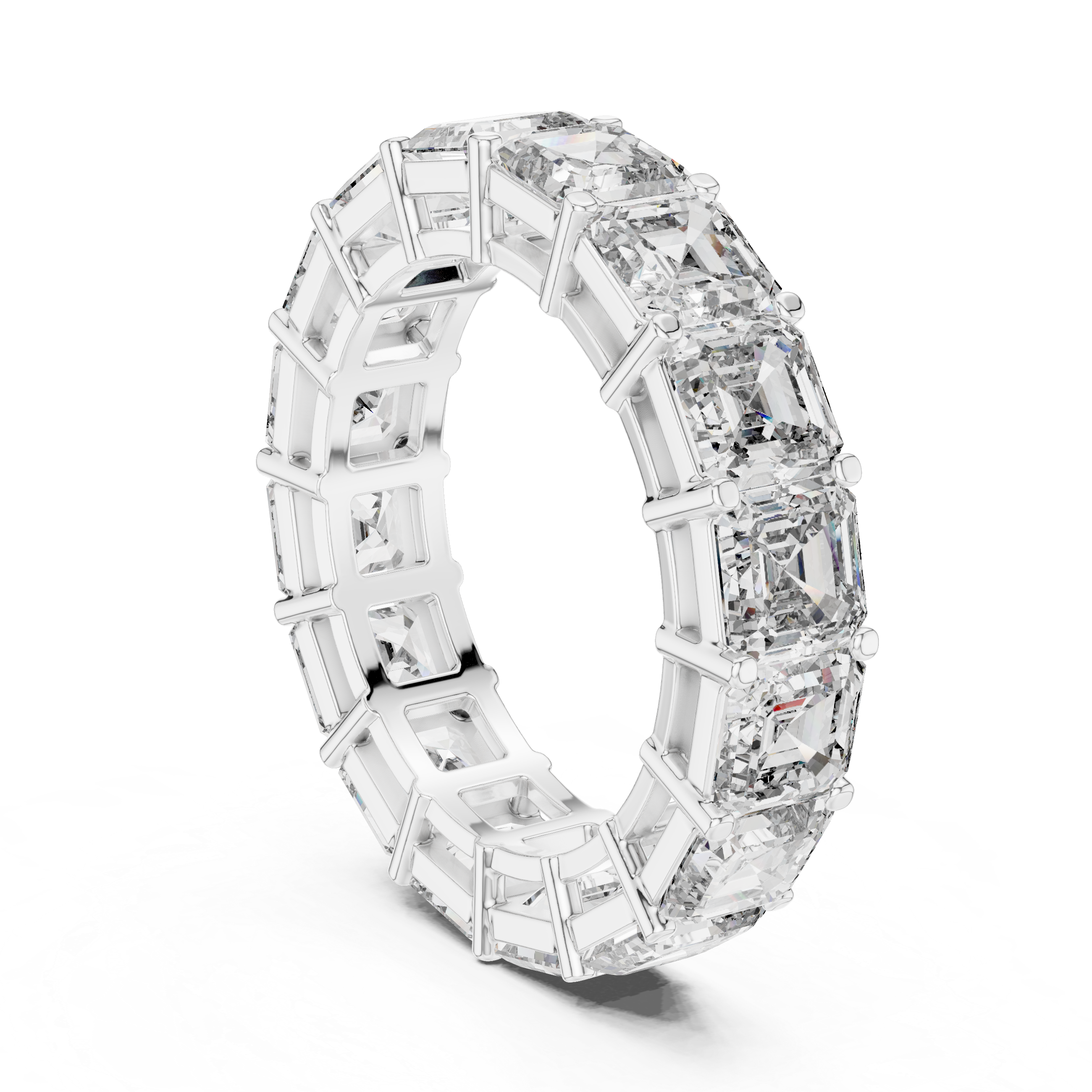 Asscher Cut Shared Prong band