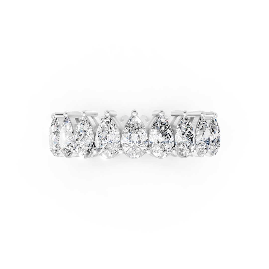 Pear Diamond Shared Prong Eternity Band