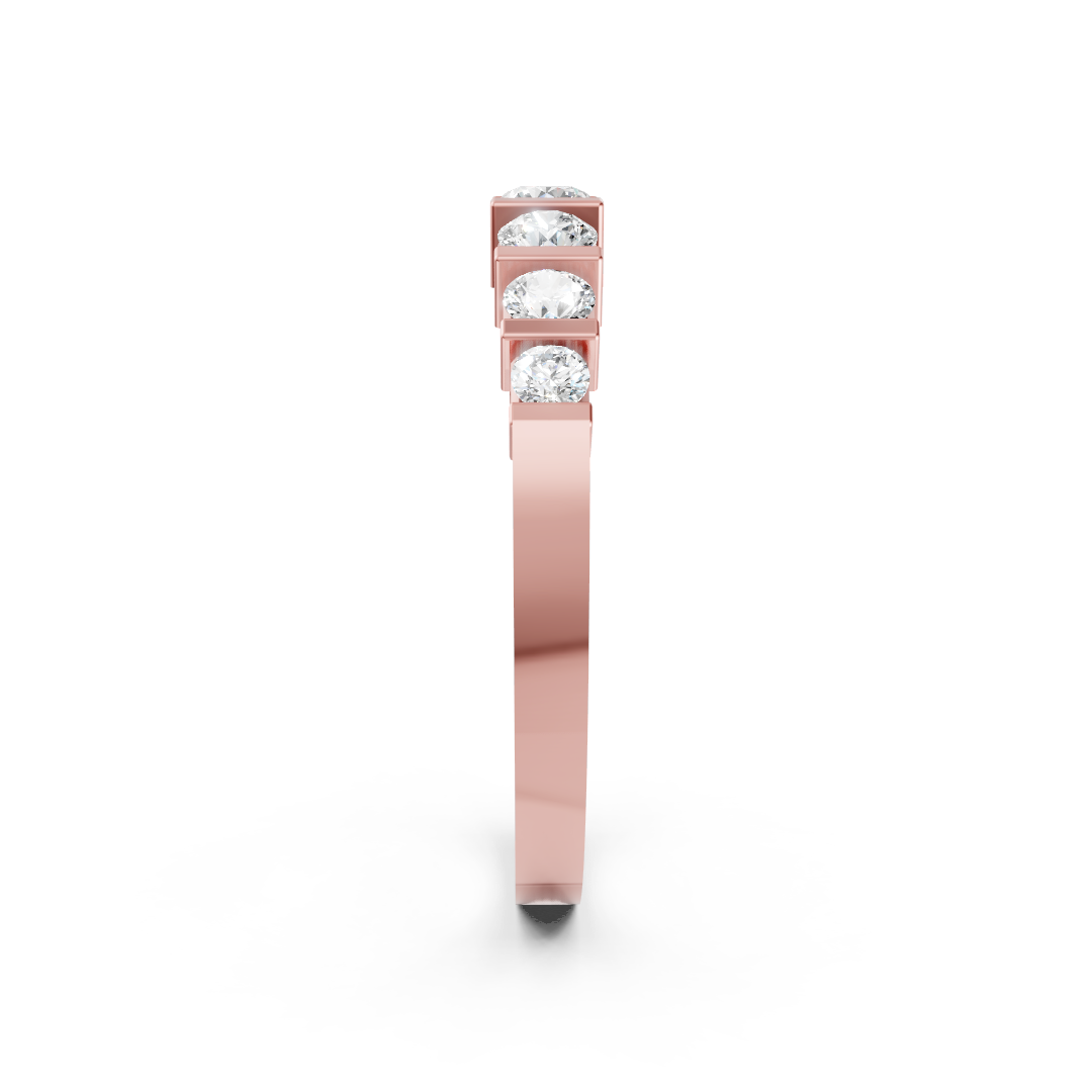 Round Brilliant Bar Set Diamond Band
