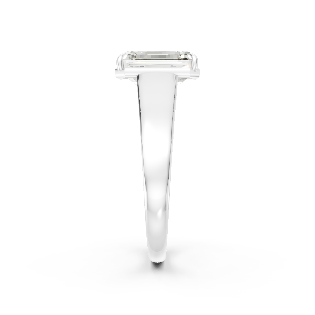 Emerald Diamond Tapered Band Ring