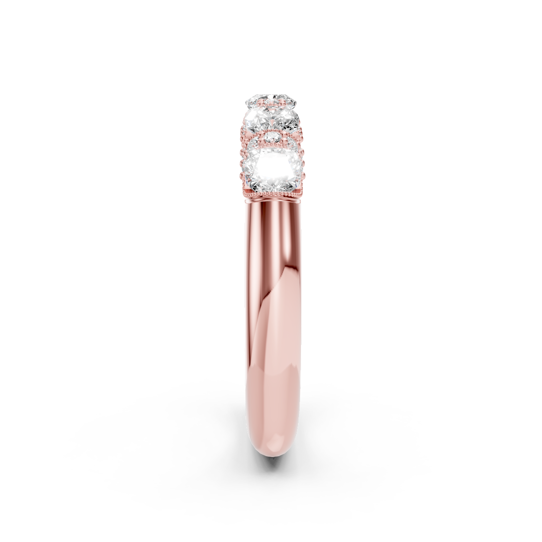 Vintage Cushion Diamond Anniversary Band