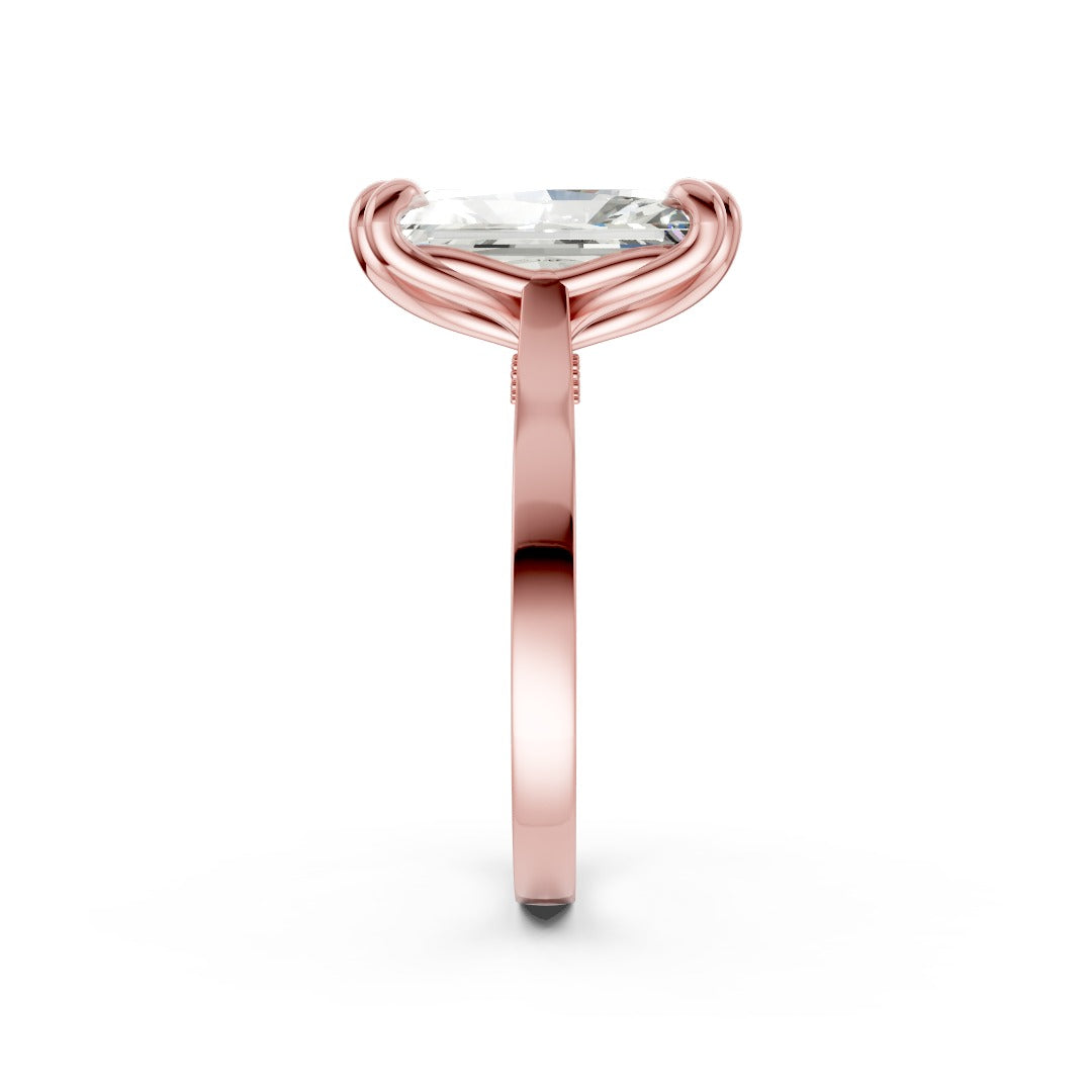 Radiant Cut Diamond Engagement Ring with Concealed Halo
