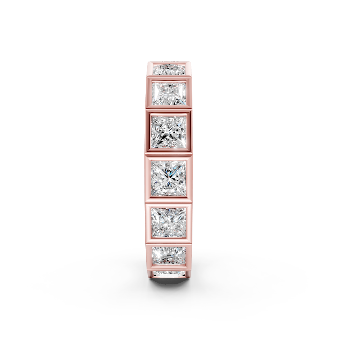 Princess Diamond Bezel Set Eternity Band