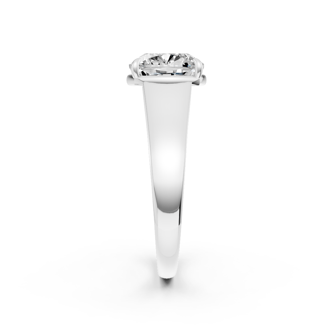 Cushion Diamond Tapered Band Ring