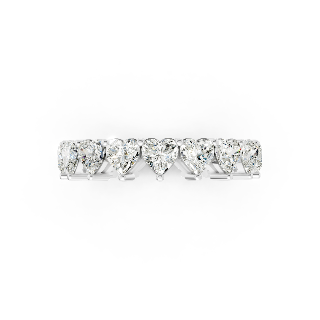 Heart Diamond Shared Prong Eternity Band
