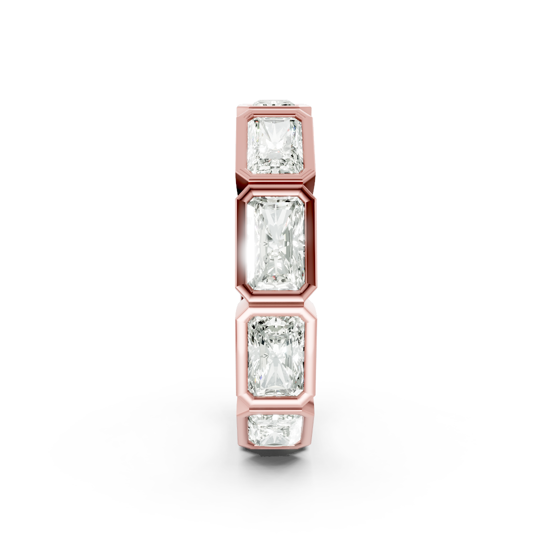 East West Radiant Bezel Set Full Eternity Band