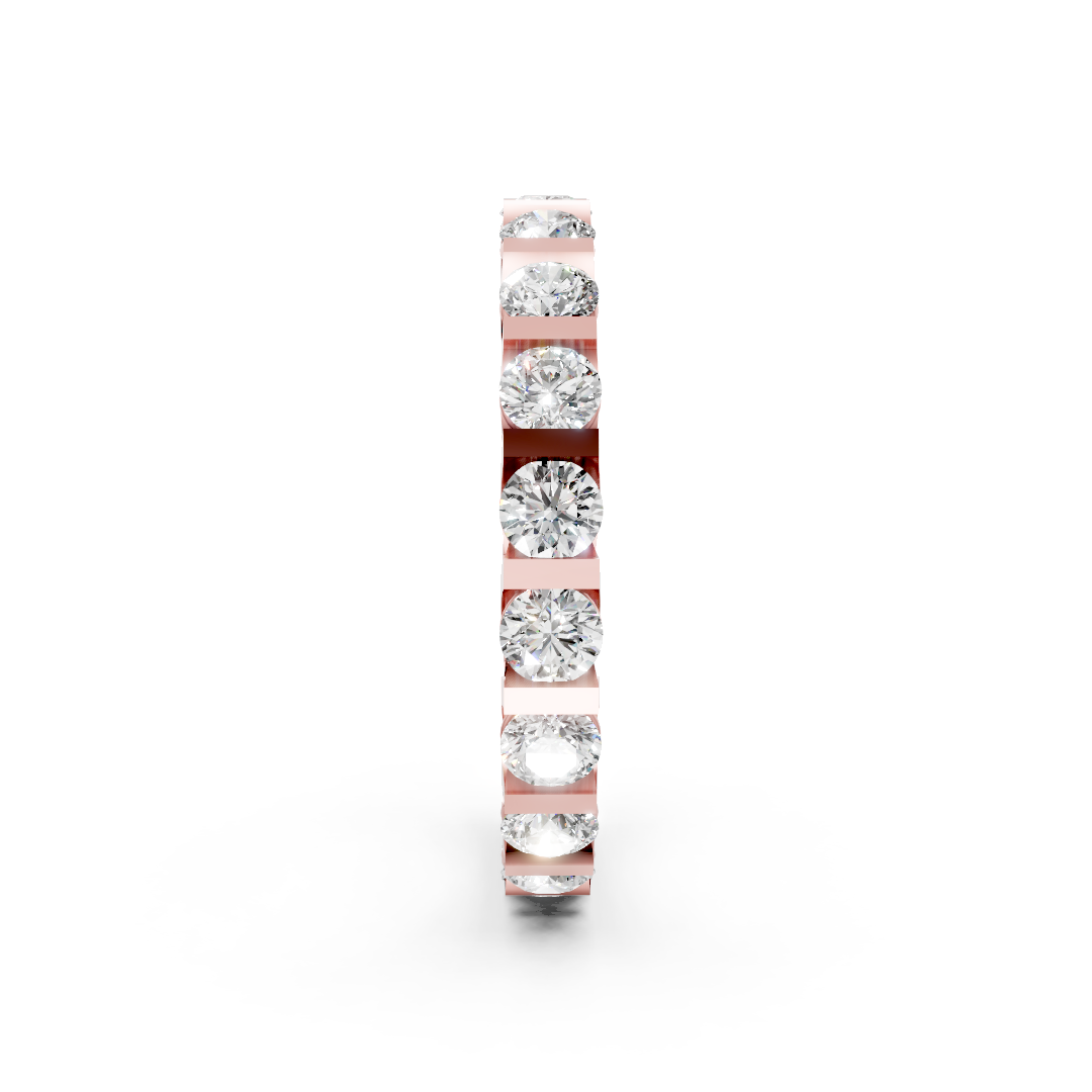 Round Diamond Bar Set Full Eternity Band