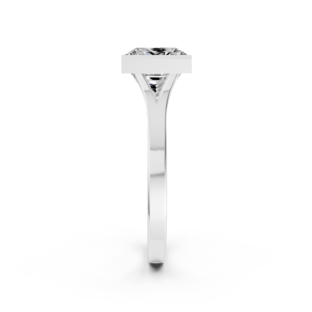 Princess Cathedral Half Bezel Solitaire Ring