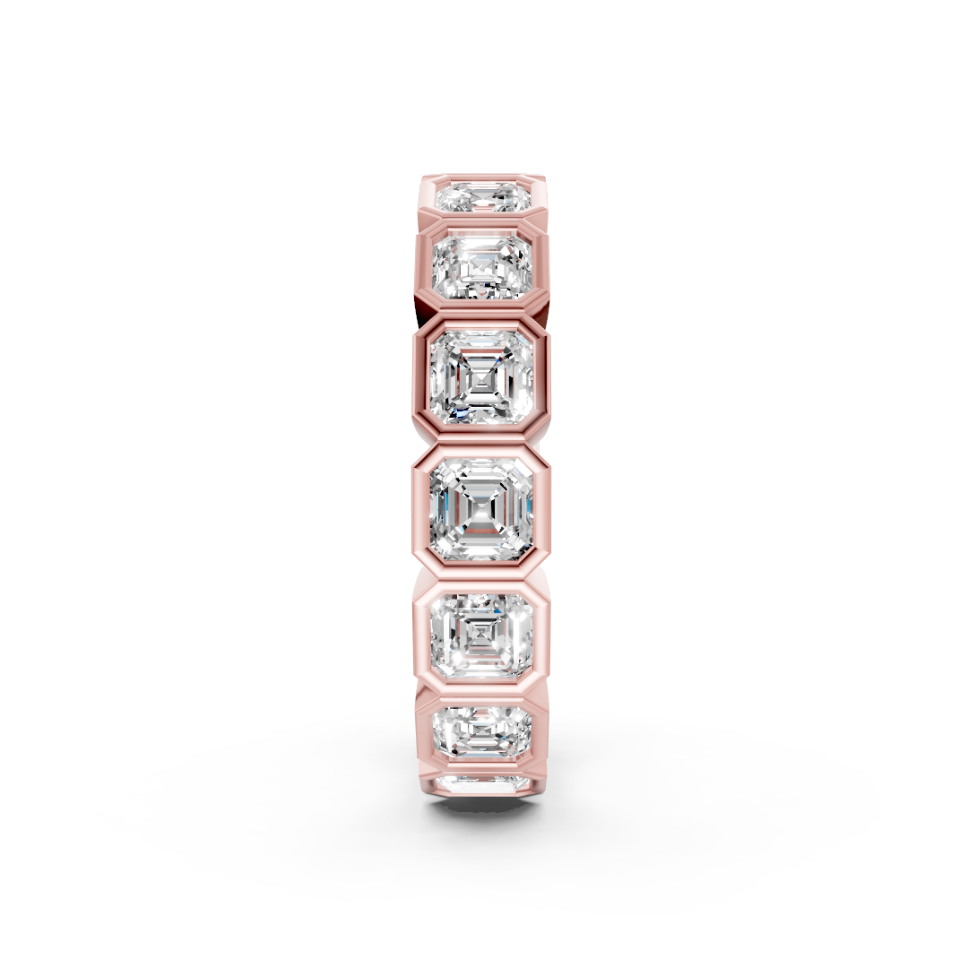 Asscher Diamond Bezel Set Eternity Band