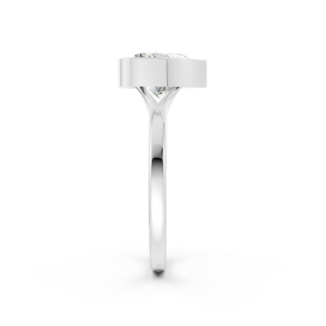 Heart Bezel Cathedral Shank Ring