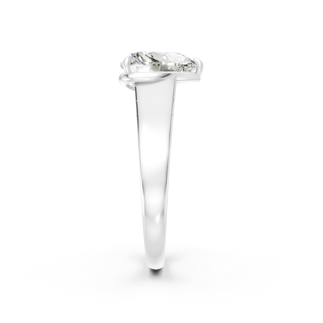 Heart Diamond Tapered Band Ring