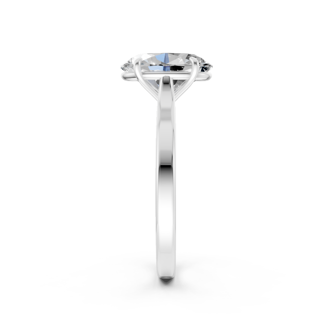 Oval Solitaire Cathedral Shank Ring
