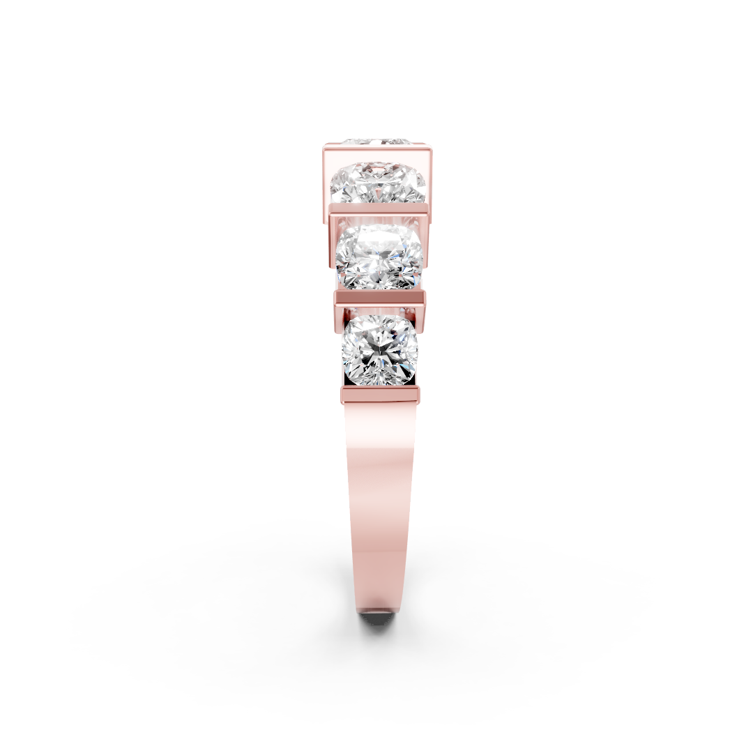 Cushion Brilliant Bar Set Diamond Band