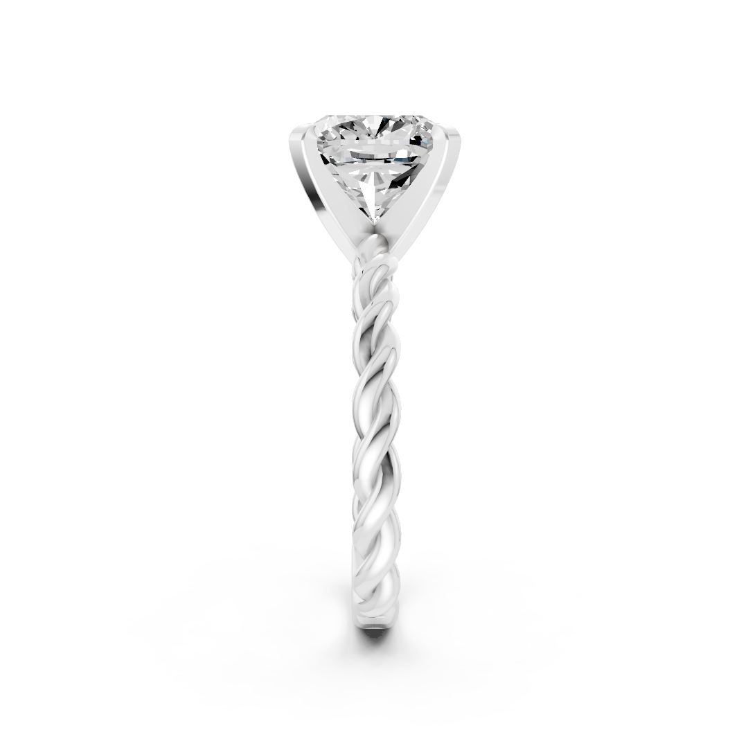 Cushion Diamond Twisted Shank Ring