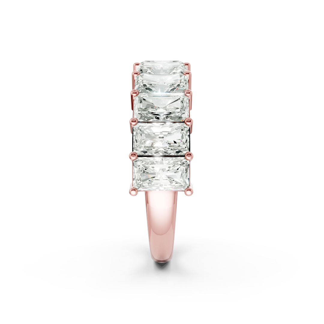 Shared Prong Radiant Cut Half Eternity Band