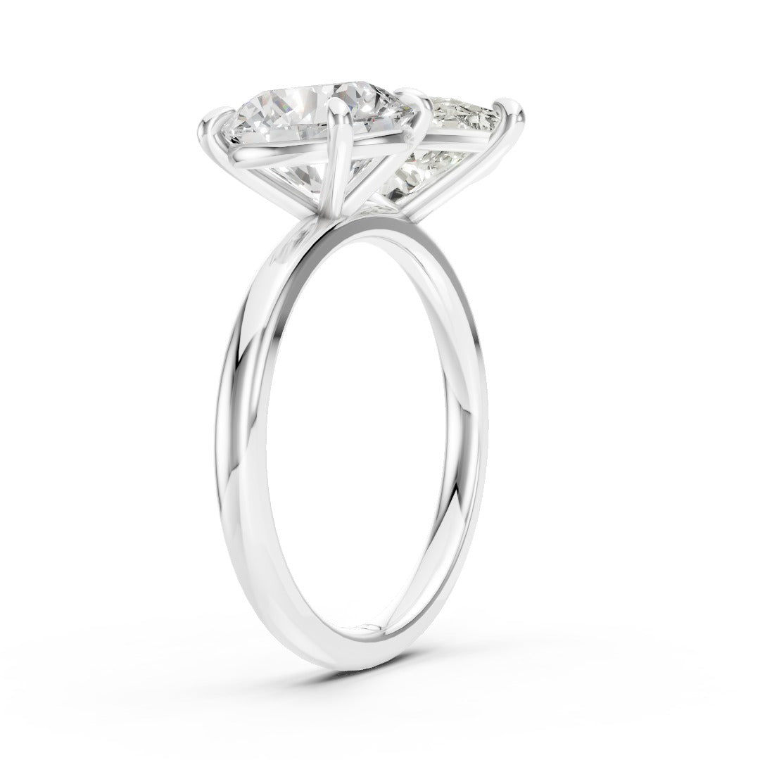 Toi et Moi Pear And Round Cut Engagement Ring