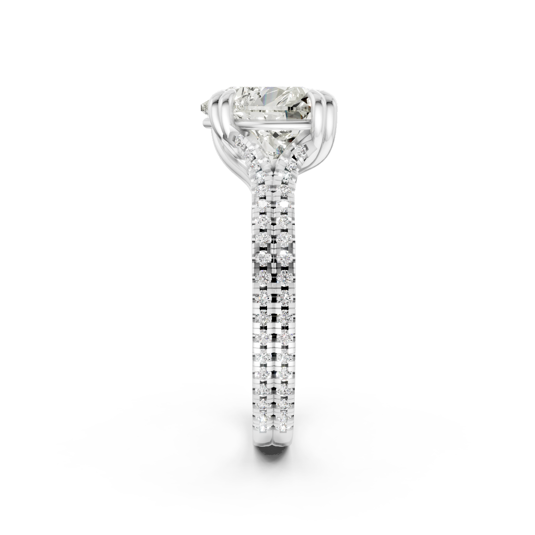 Heart Diamond Double Band Engagement Ring