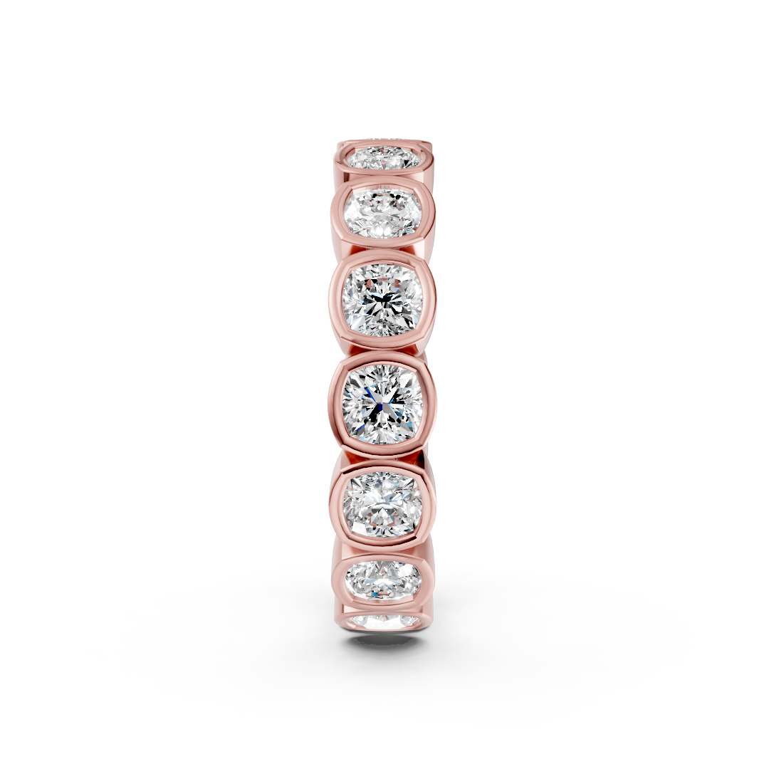 Cushion Diamond Bezel Set Eternity Band