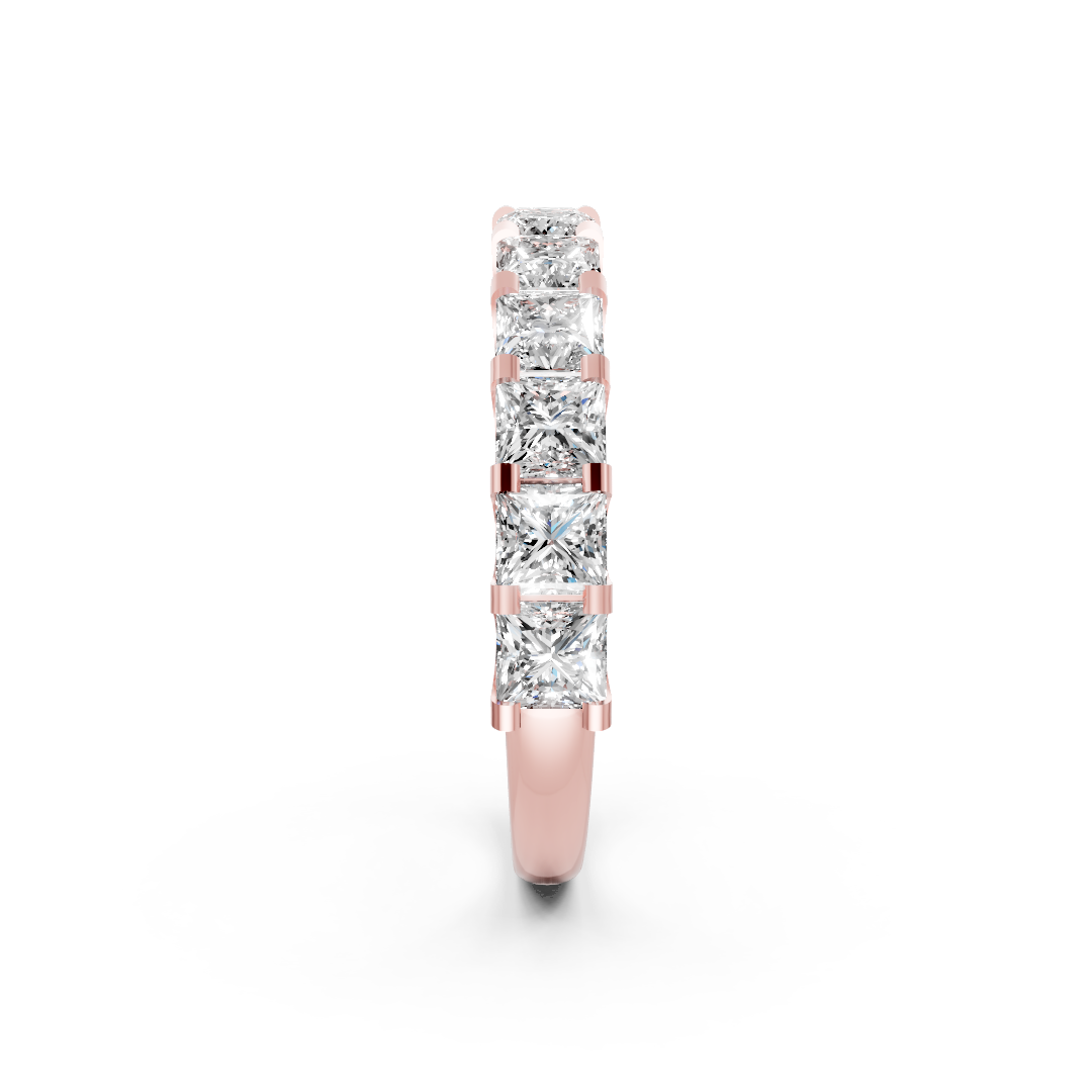 Princess Diamond U Shaped Wedding Band