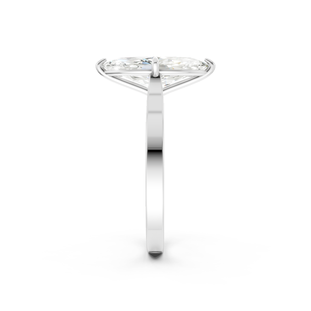 Marquise Solitaire Cathedral Shank Ring