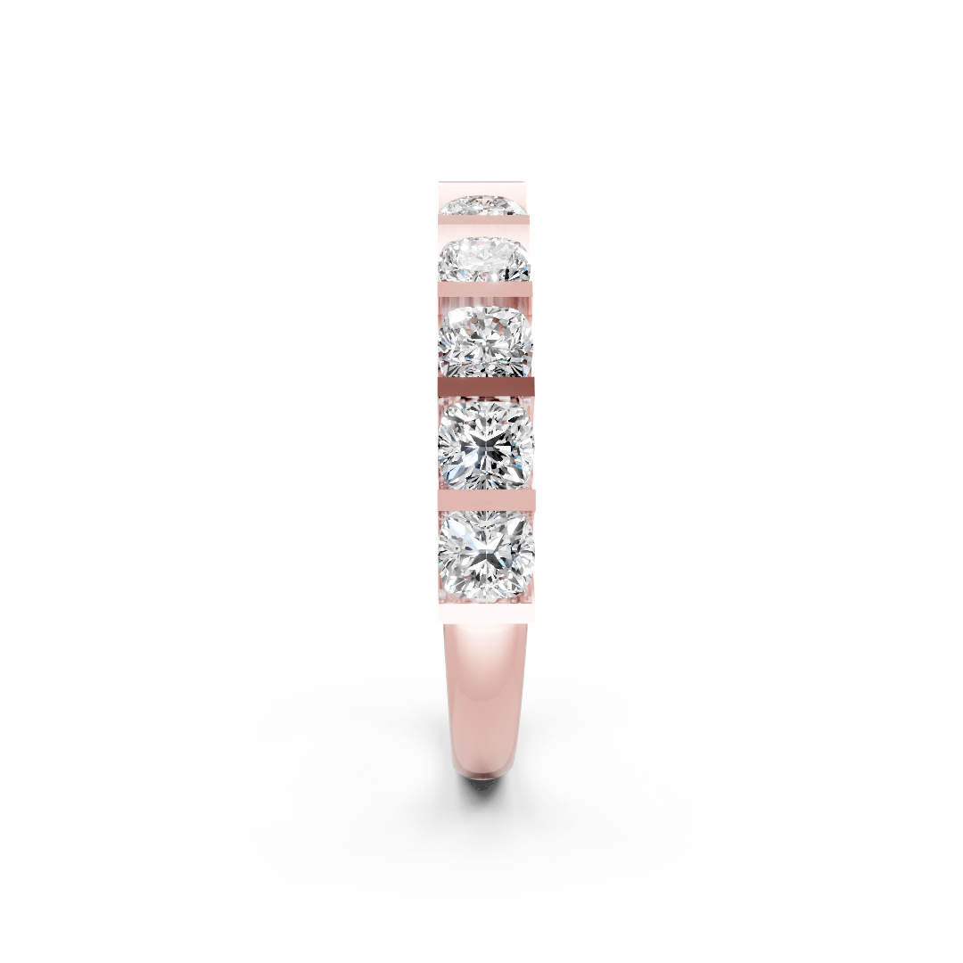 Cushion Diamond Bar Set Half Eternity Band