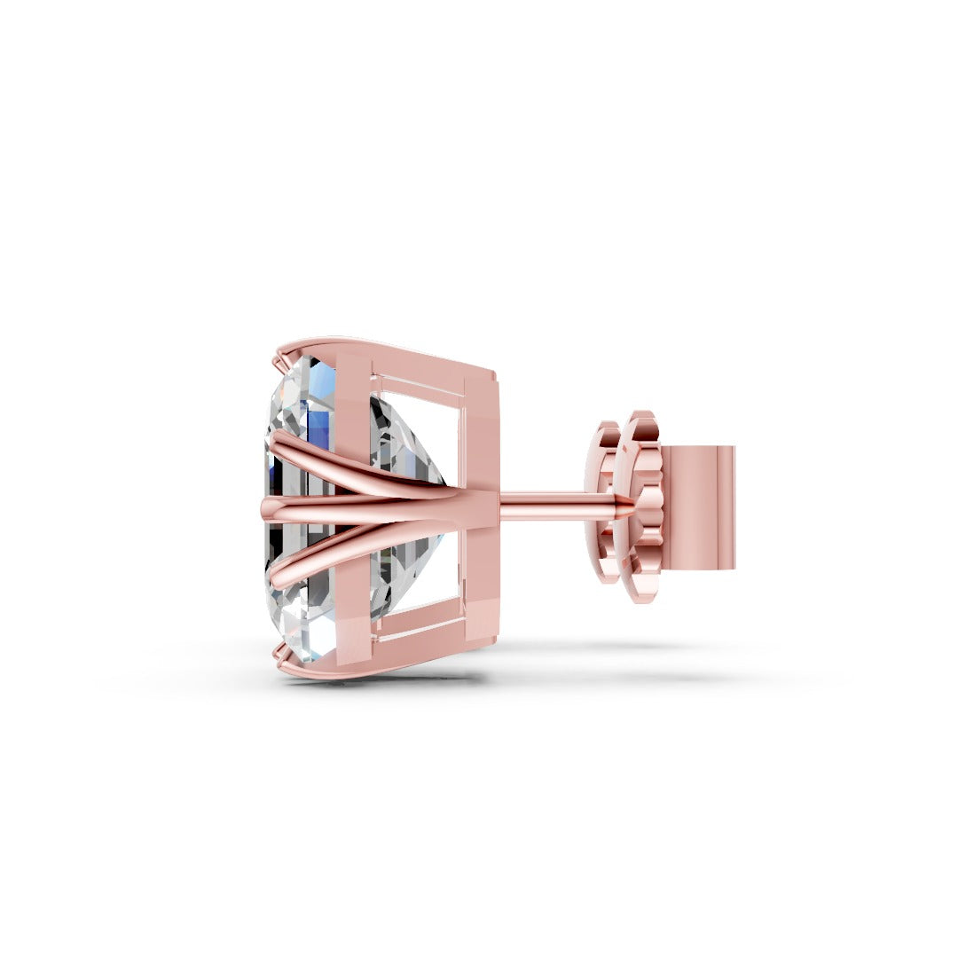 Asscher Brilliant Lab Grown Diamond Stud Earrings