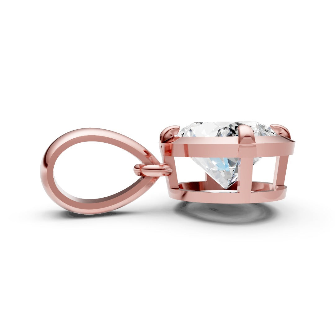 East-West Oval Cut Lab Grown Diamond Bezel Pendant