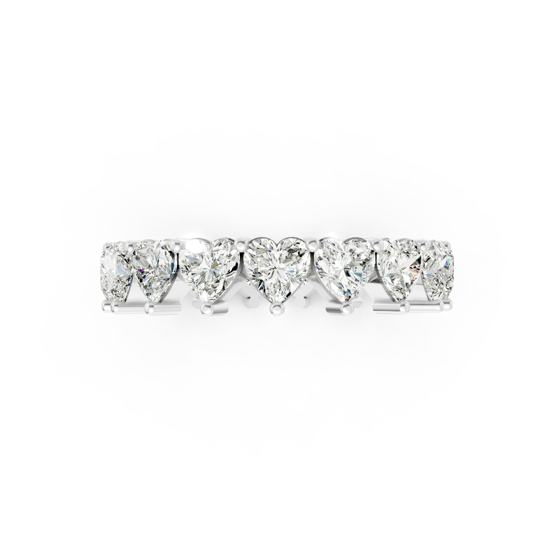 Heart Cut Diamond Eternity Band