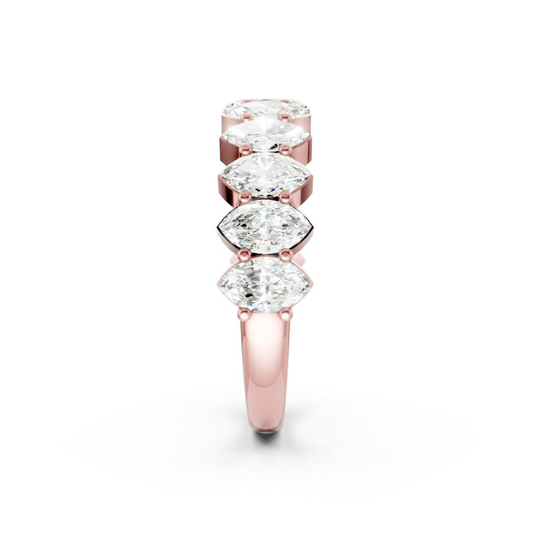 Shared Prong Marquise Cut Half Eternity Band