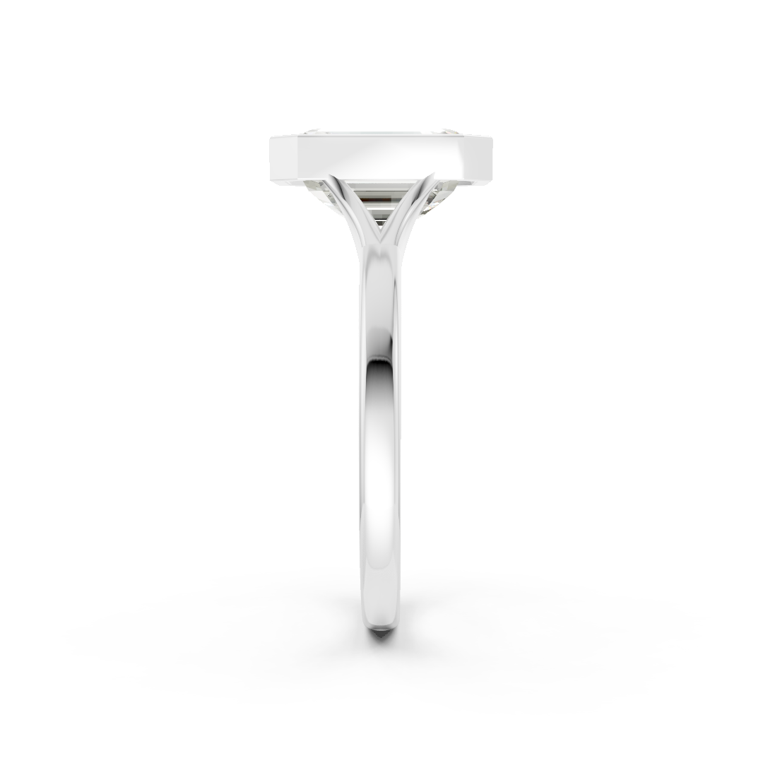 Emerald Bezel Cathedral Shank Ring