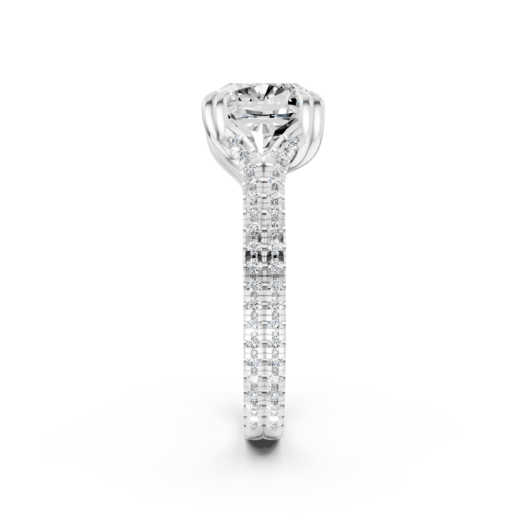Cushion Diamond Double Band Engagement Ring