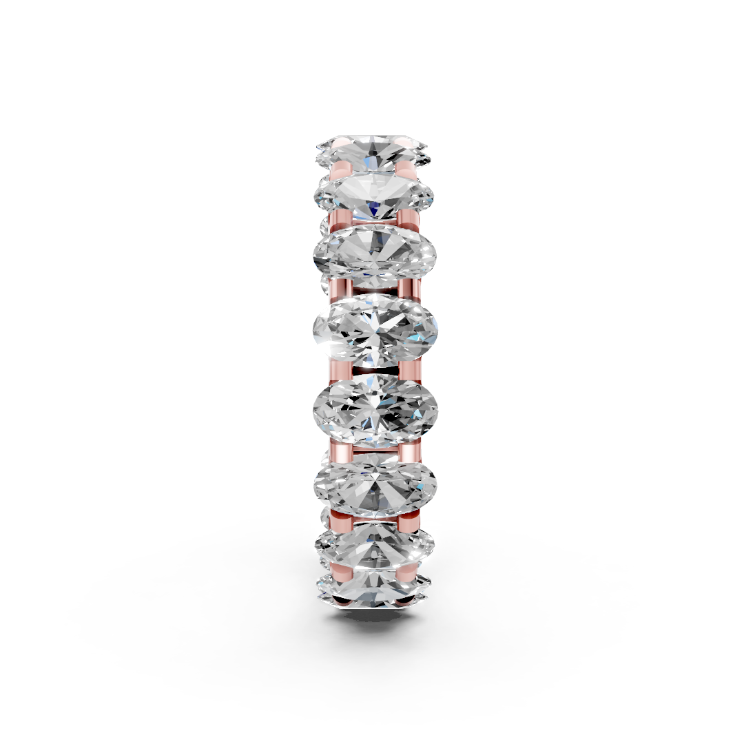 Oval Diamond U Prong Full Eternity Band