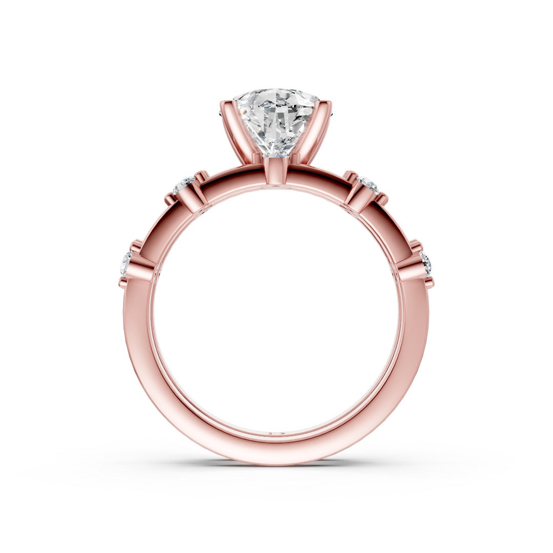 Pear Cut Lab Diamond Bridal Ring Set