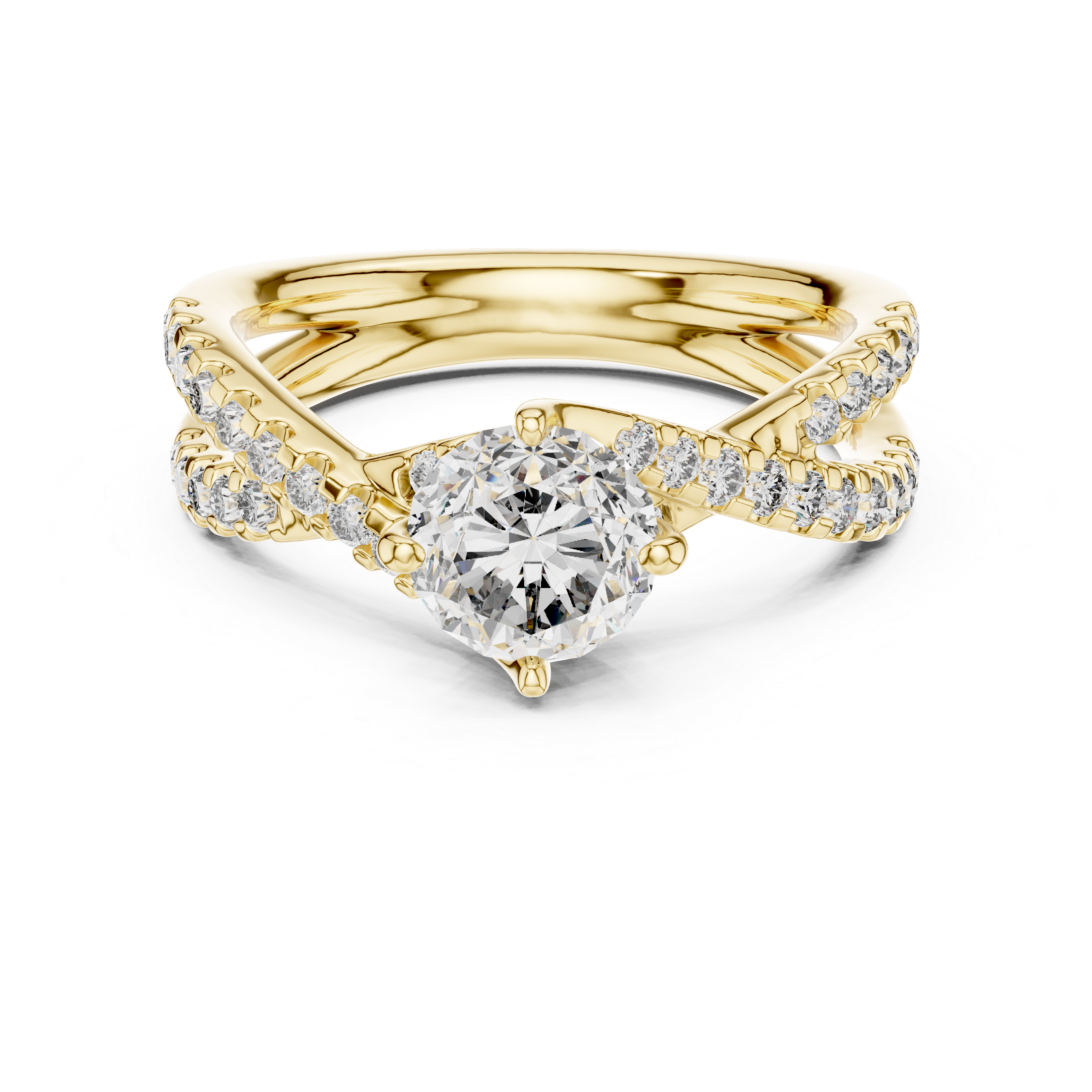 Round Brilliant Cut Diamond Twisted Anniversary Ring