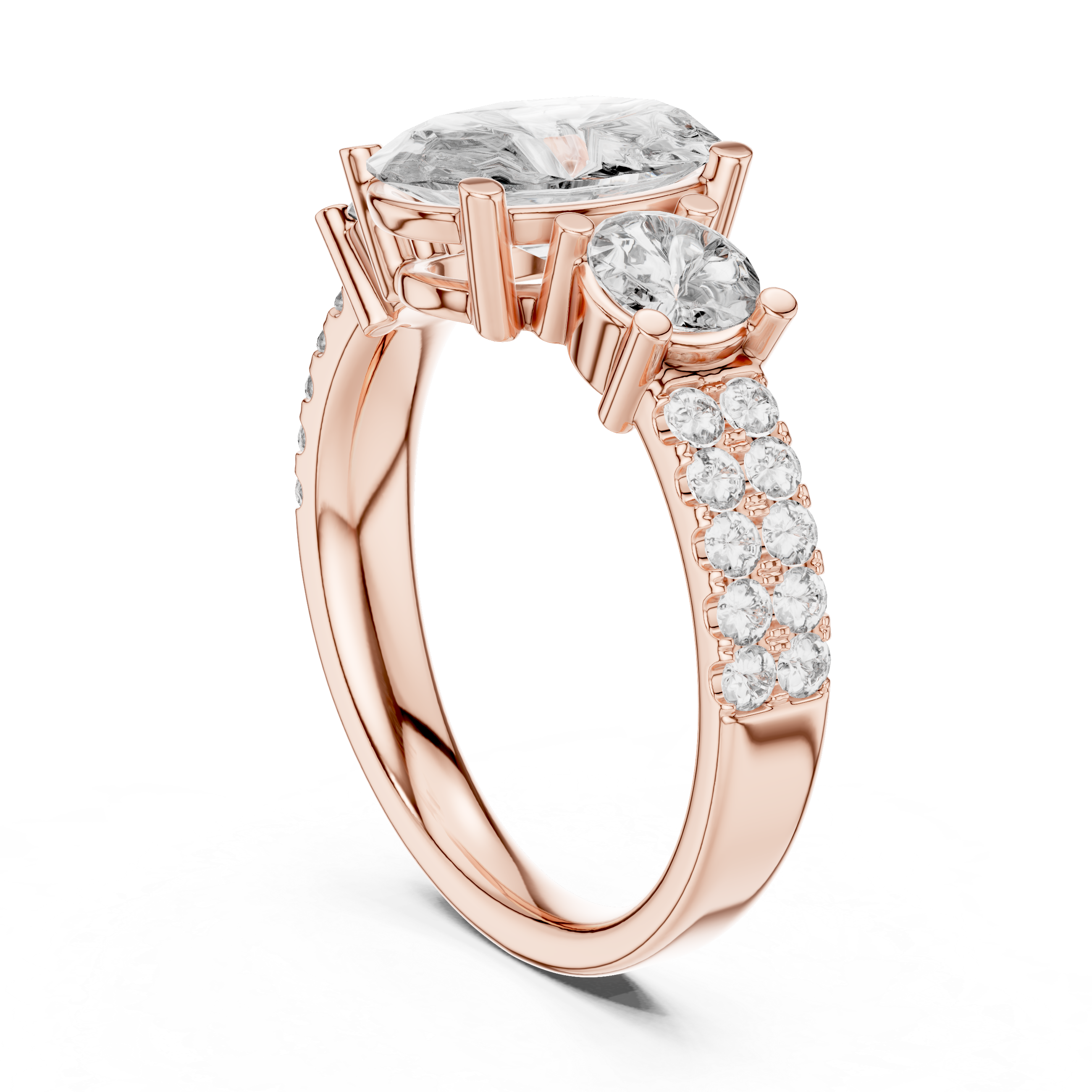 Oval Trilogy Lab Grown Diamond Wedding Ring