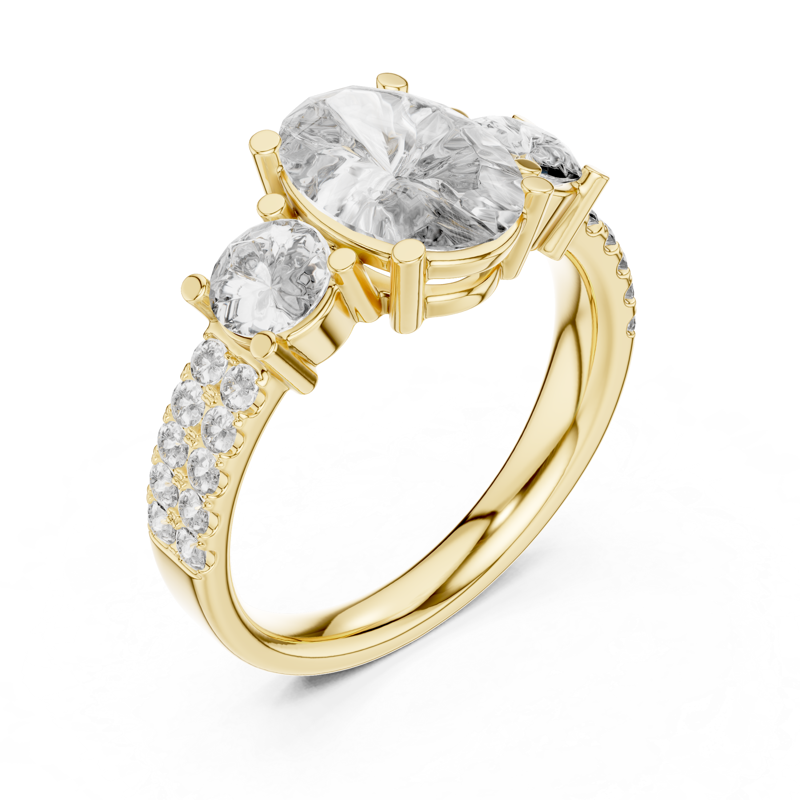 Oval Trilogy Lab Grown Diamond Wedding Ring