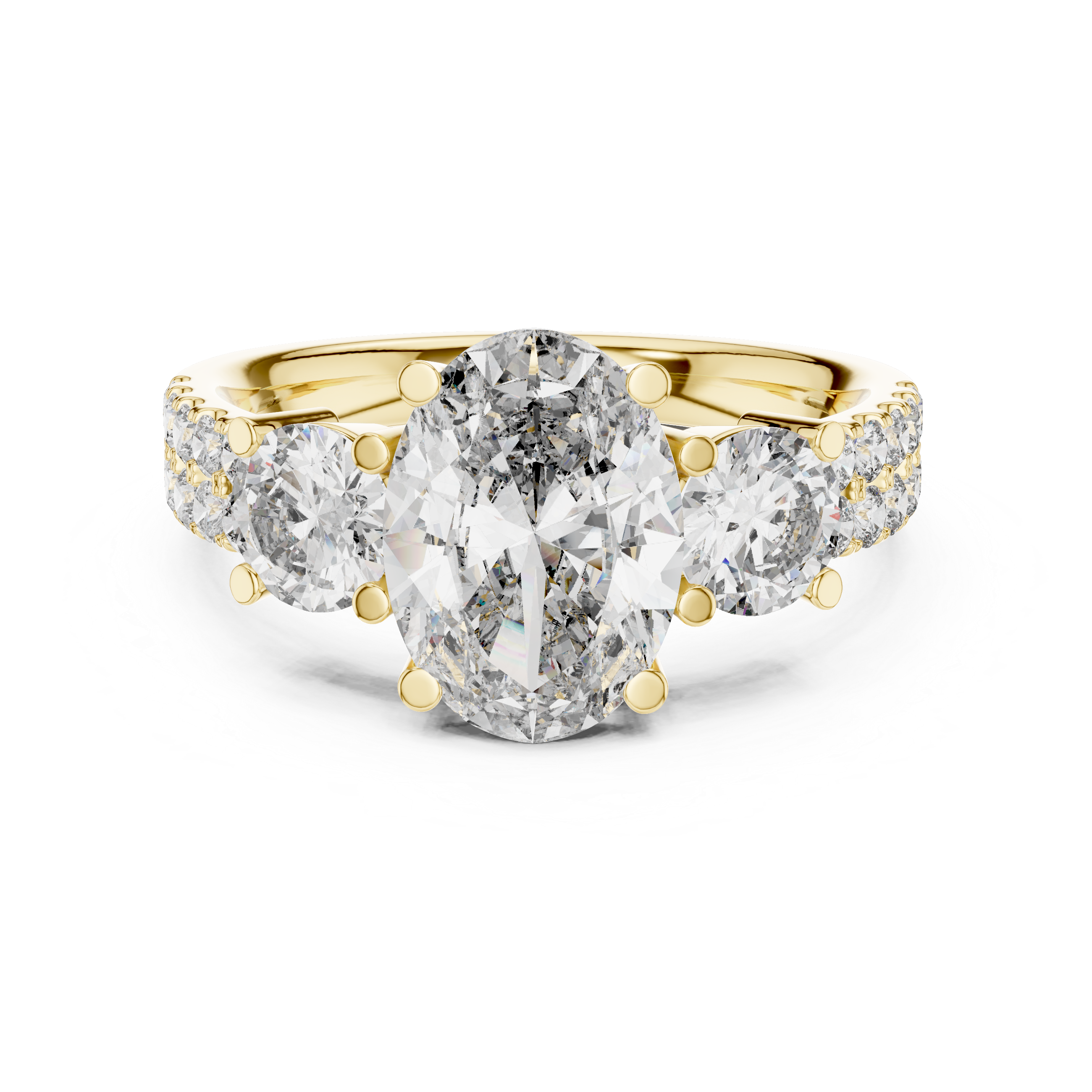 Oval Trilogy Lab Grown Diamond Wedding Ring